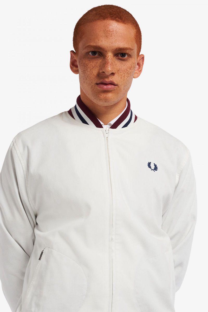 White Fred Perry J2849 Men's Jackets | PH 1203OKIR